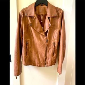 Max Studio distressed faux leather jacket